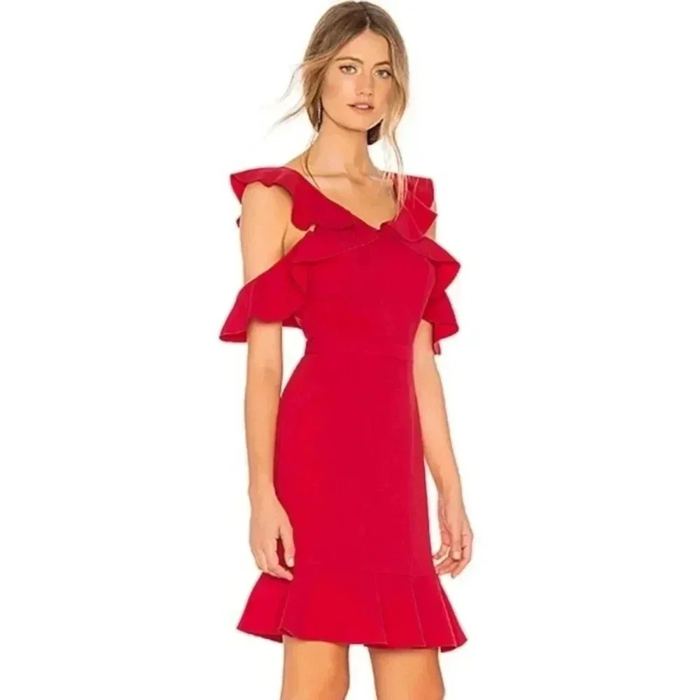 Rachel Zoe Red Ruffle Dress